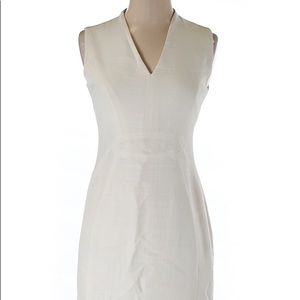 Reiss off-white v-neck tailored casual dress